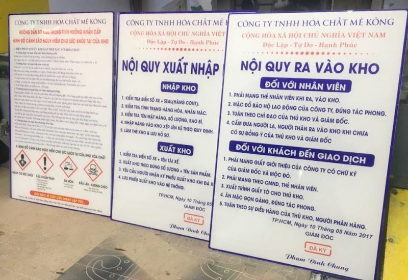 Bảng mica nội quy