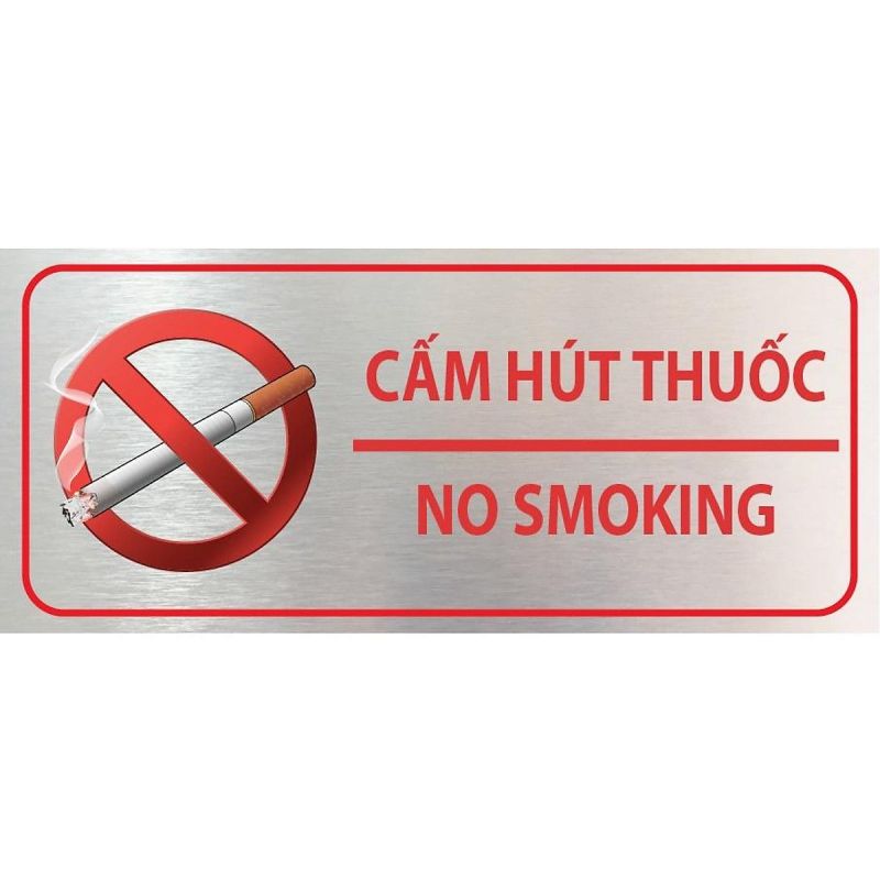 Bảng cấm hút thuốc Alu 3mm 40x16cm in decal