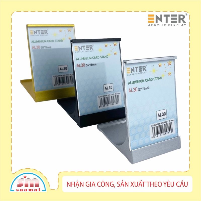 Bảng thông tin để bàn nhôm Enter AL30 55x75mm