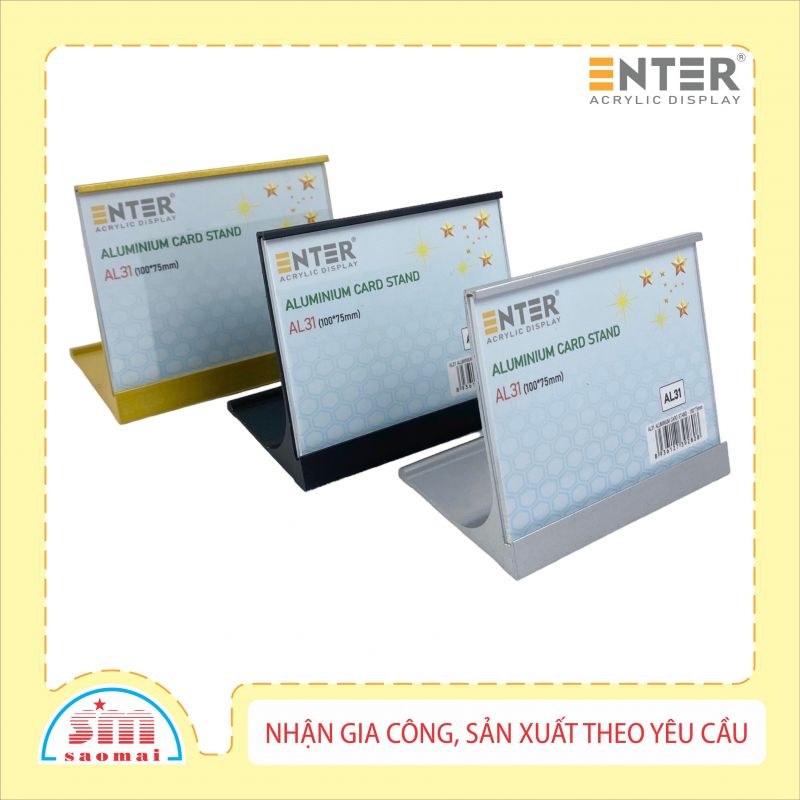 Bảng thông tin để bàn nhôm Enter AL31 100x75mm