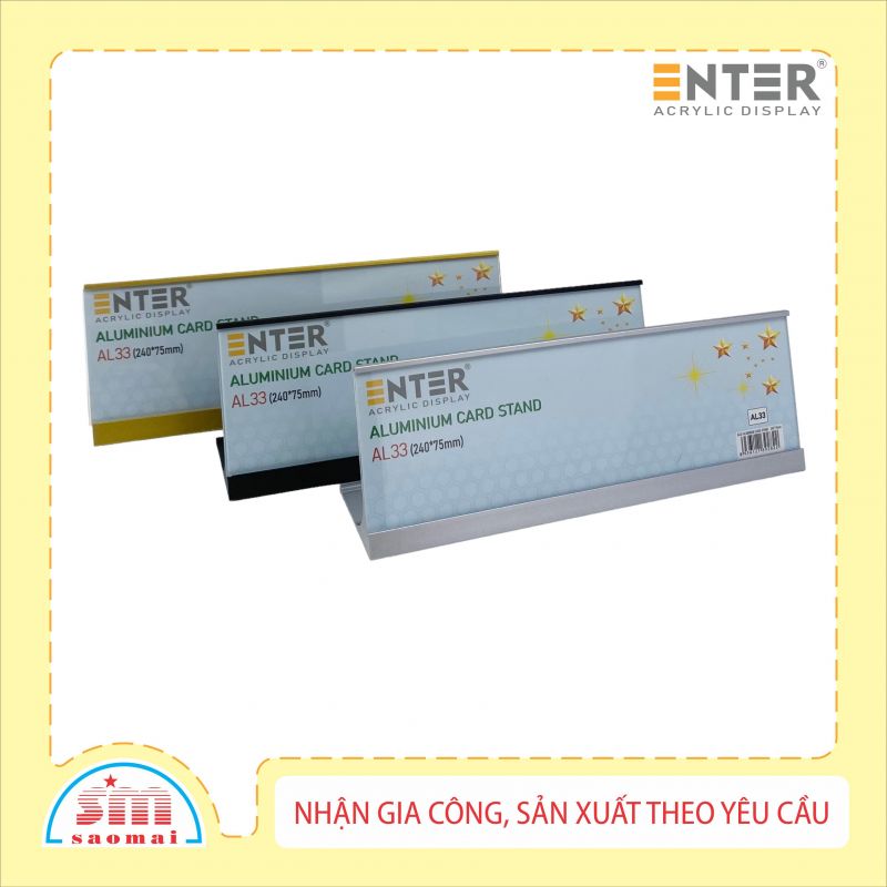 Bảng thông tin để bàn nhôm Enter AL33 240x75mm