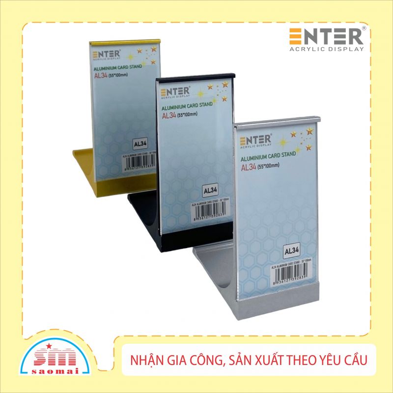 Bảng thông tin để bàn nhôm Enter AL34 55x100mm